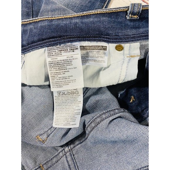 Levis Jeans Womans Sz 33 Tag Classic Tapered Blue Pants 38 X 26 Actual Mom Comfy - Picture 11 of 13